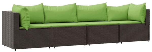 4 részes barna polyrattan kerti ülőgarnitúra párnákkal