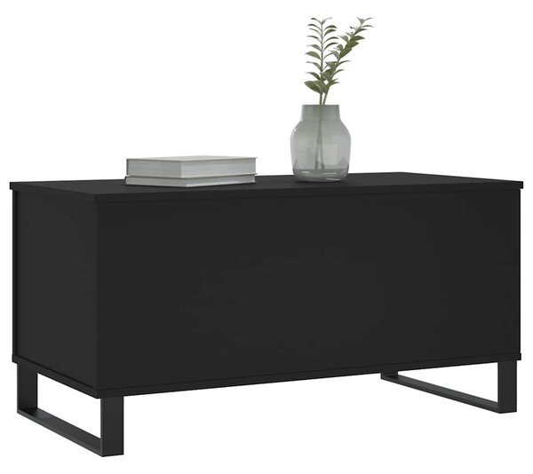 Fekete szerelt fa dohányzóasztal 90x44,5x45 cm