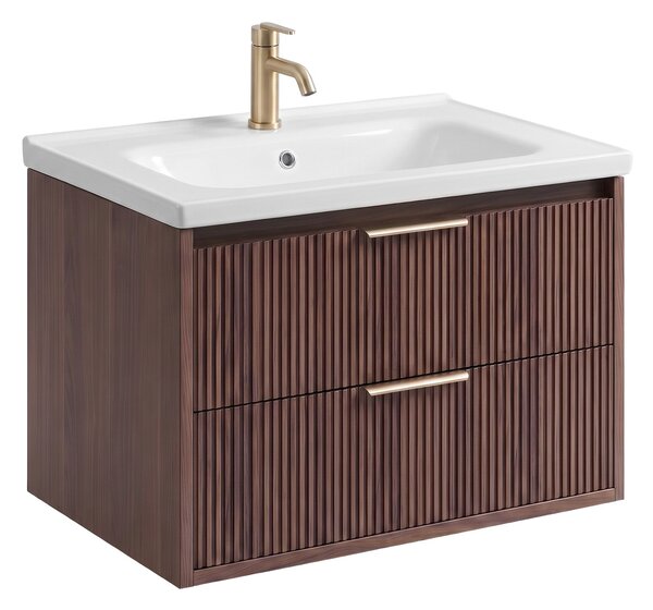 Fürdőszobai szekrény mosdóval REA Sherry 60cm Brown Walnut