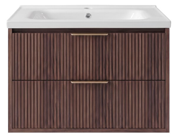 Fürdőszobai szekrény mosdóval REA Sherry 60cm Brown Walnut