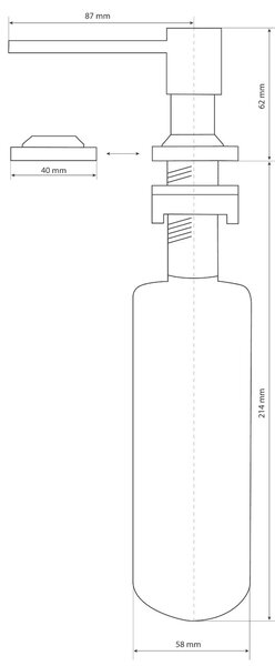 Gamma Mosogató Quality Quatro, mosogatószer adagoló mosogatóhoz 400ml, króm, GMA-DOK-CH