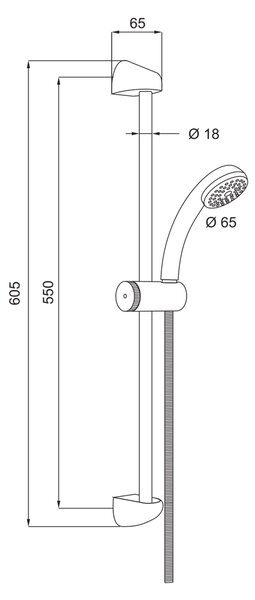Mereo Mereo, Zuhanygarnitúra, egyállású zuhany, zuhanycső, állítható tartó, műanyag / króm, MER-CB900Y