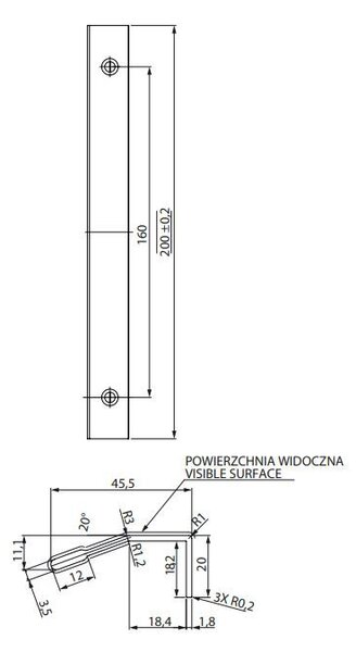 Cersanit City, design fogantyú szekrényhez 1db, acél, S584-034