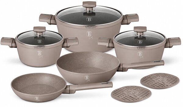 BERLINGER HAUS Taupe Edénykészlet 10 db-os szett szürke színben INDUKCIÓS BH-8110NN