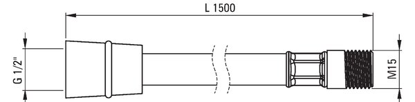 Deante Deante, tömlő mosogató csapokhoz 150cm, fekete, ANW_257N