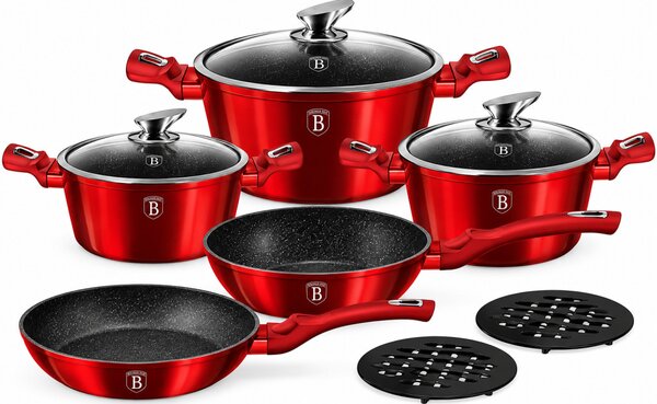 BERLINGER HAUS Burgudy edénykészlet 10 db-os szett burgundi színben INDUKCIÓS BH-1222N