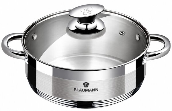 BLAUMAN Silver Jewellery Rozsdamentes lábos 5L üvegfedővel 26x10 cm ezüst szíben BL-3822