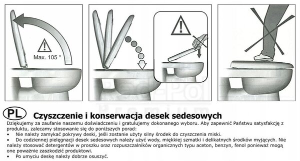 Cersanit Mito Red, polipropilén WC-ülőke WC-kombihoz, fehér, TK001-008