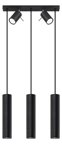 Fekete függőlámpa fém búrával 45x5 cm Etna - Nice Lamps