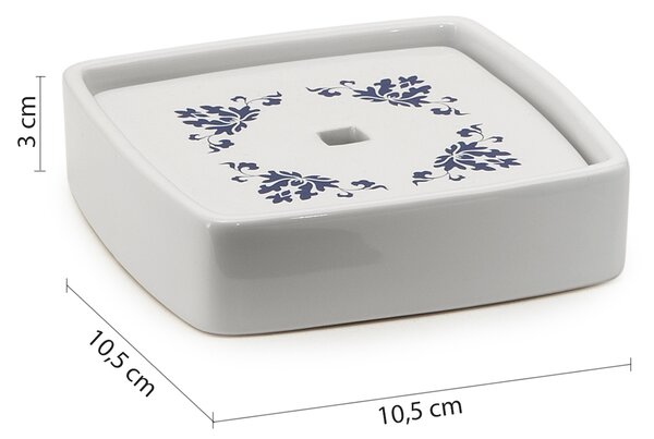 Gedy Gedy, CIXI álló szappantartó, porcelán, kék/fehér, CX1189