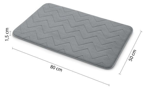 Gedy Gedy, MOUSSE fürdőszobaszőnyeg, 50x80 cm, 100% poliészter, csúszásmentes, szürke, 96MS508008