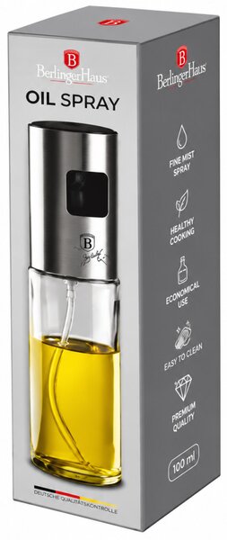 BERLINGER HAUS Ecet, olajspray üveg rozsdamentes tetővel 100 ml ezüst színben BH-8822/BH-7808