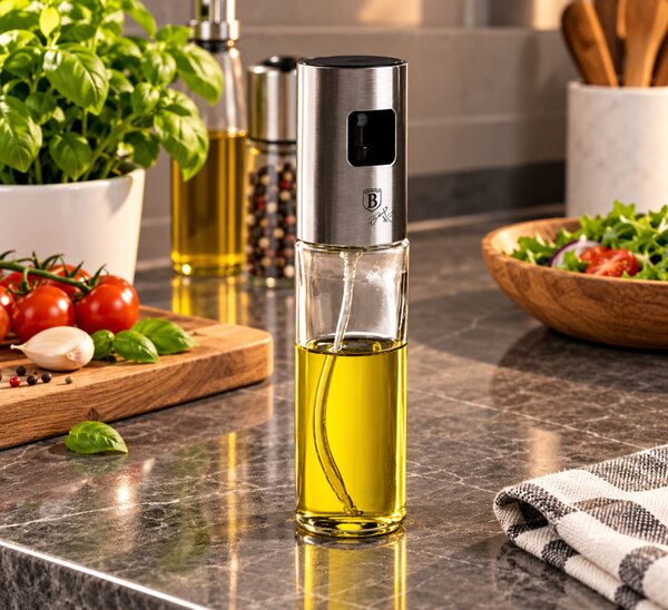 BERLINGER HAUS Ecet, olajspray üveg rozsdamentes tetővel 100 ml ezüst színben BH-8822/BH-7808