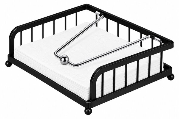 BERLINGER HAUS Black Silver szalvétatartó 18,5x18,5x6,2 cm fekete színben BH-8593
