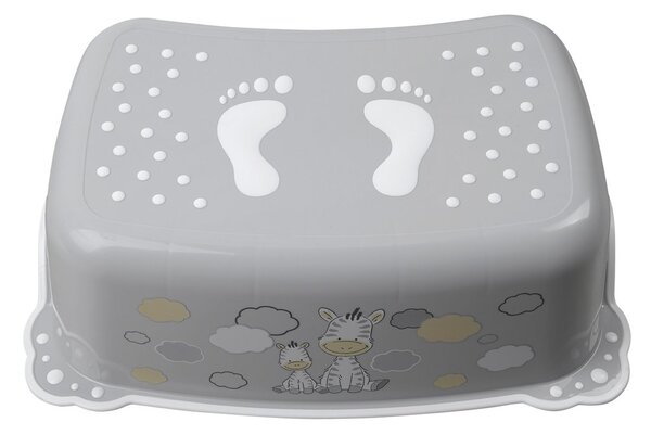 BISK Erga 4 KIDS, gyermek csúszásmentes fürdőszoba lépcső Zebra, szürke, ERG-08319