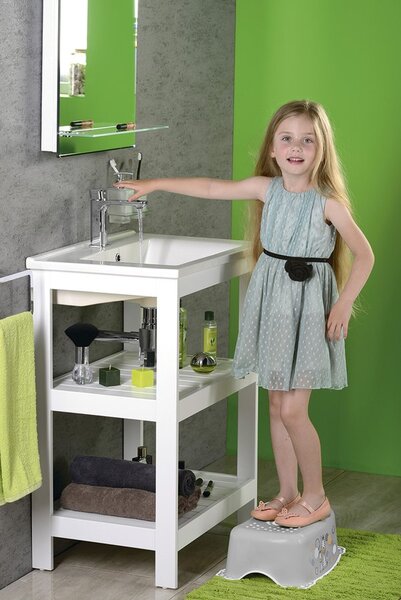 BISK Erga 4 KIDS, gyermek csúszásmentes fürdőszoba lépcső Zebra, szürke, ERG-08319
