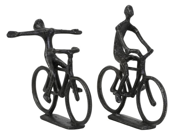 Fém szobor készlet 2 db-os 22 cm Cyclists – Light & Living