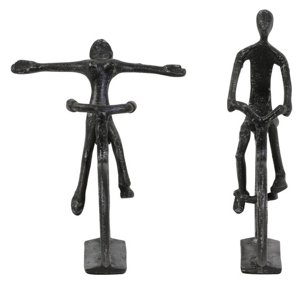 Fém szobor készlet 2 db-os 22 cm Cyclists – Light & Living