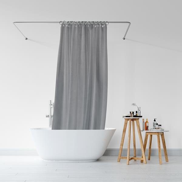 BISK Erga RIST, akasztós zuhanyfüggöny (12 db) 200x180 cm, szürke, ERG-08378
