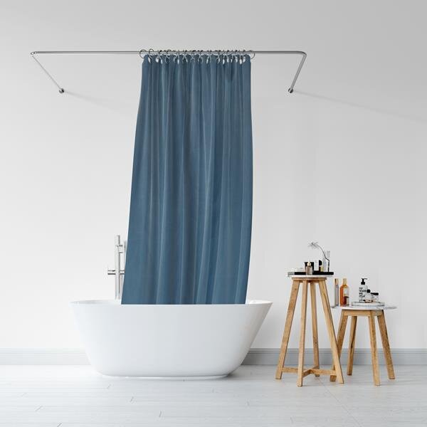 BISK Erga RIST, kampós zuhanyfüggöny (12 db) 200x180 cm, sötétkék, ERG-08379