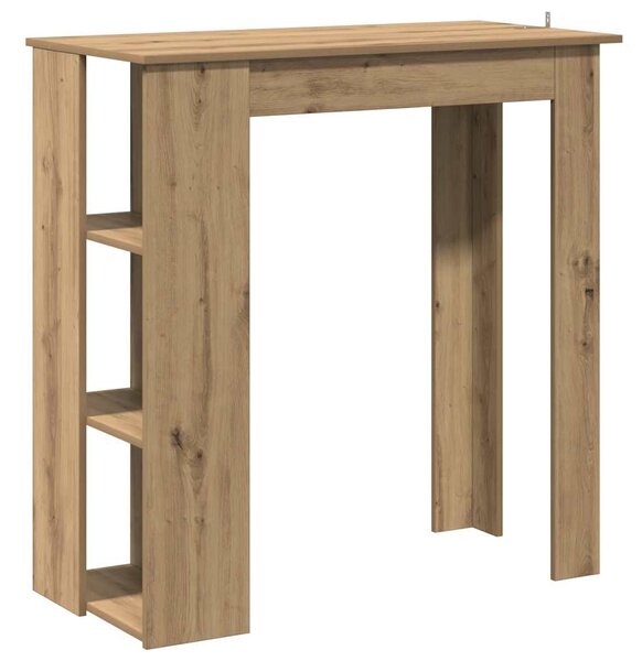 Kézműves tölgy szerelt fa bárasztal polccal 102x50x103,5 cm