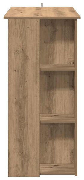Kézműves tölgy szerelt fa bárasztal polccal 102x50x103,5 cm