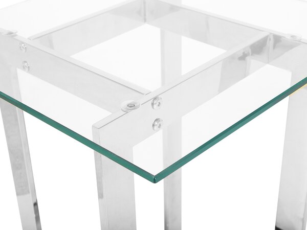 Kisasztal CRYSTAL Edzett üveg Ezüst