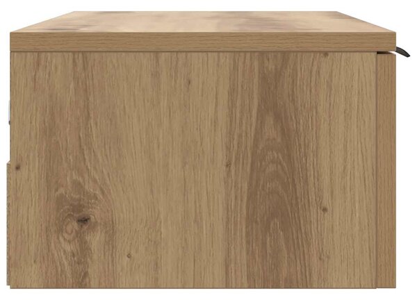 Kézműves tölgy színű szerelt fa faliszekrény 60 x 30 x 20 cm