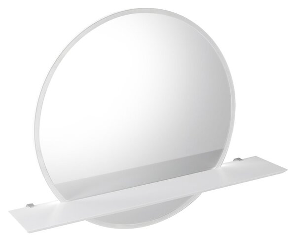 Sapho, VISO LED háttérvilágítású kerek tükör átmérője 70cm polccal, matt fehér, VS070-01