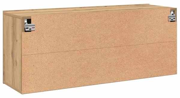 Kézműves tölgy színű falra szerelhető TV-szekrény 100x30x41 cm
