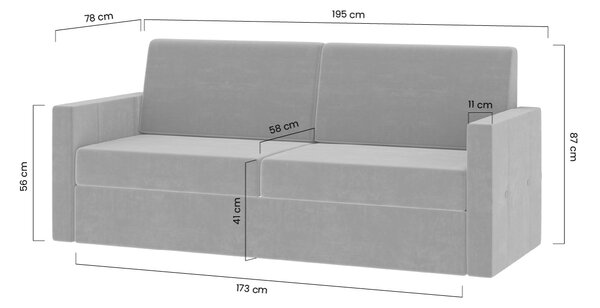 Elegantia kanapé félmagas ágyhoz 160 cm - krém Ado 1601 Halva szövet