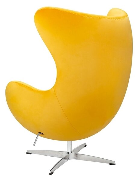 Egg Classic Velvet fotel alumínium lábbal - sárga bársony