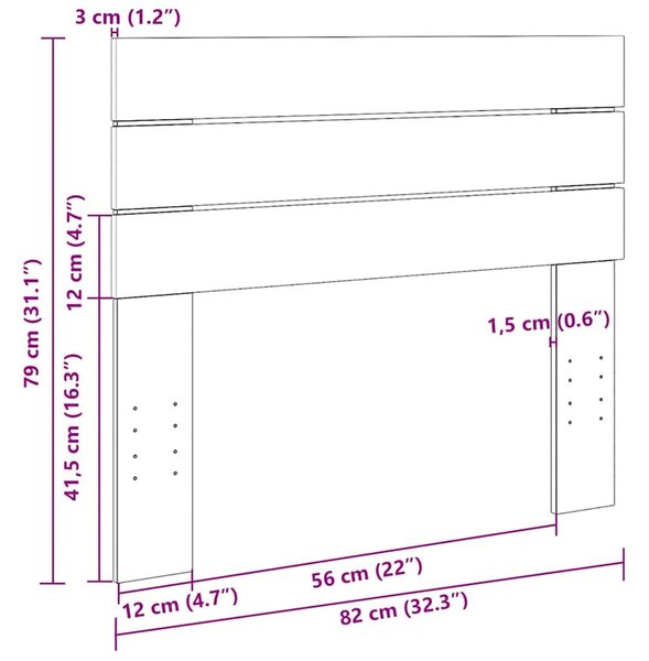 Tömör fa tölgyfa fejtámla 80 cm