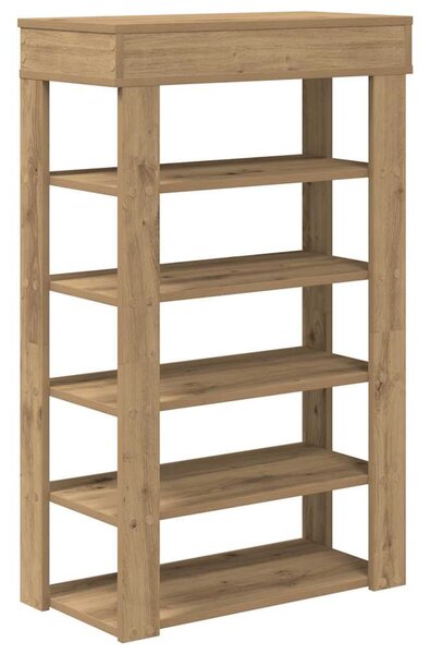 Kézműves tölgy színű szerelt fa cipősszekrény 60x30x98 cm