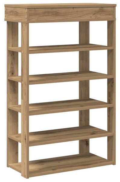 Kézműves tölgy színű szerelt fa cipősszekrény 60x30x98 cm