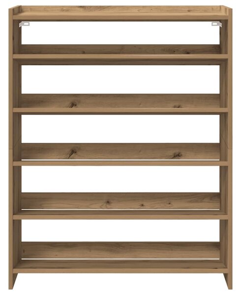 Kézműves tölgy színű szerelt fa cipősszekrény 80x25x100 cm