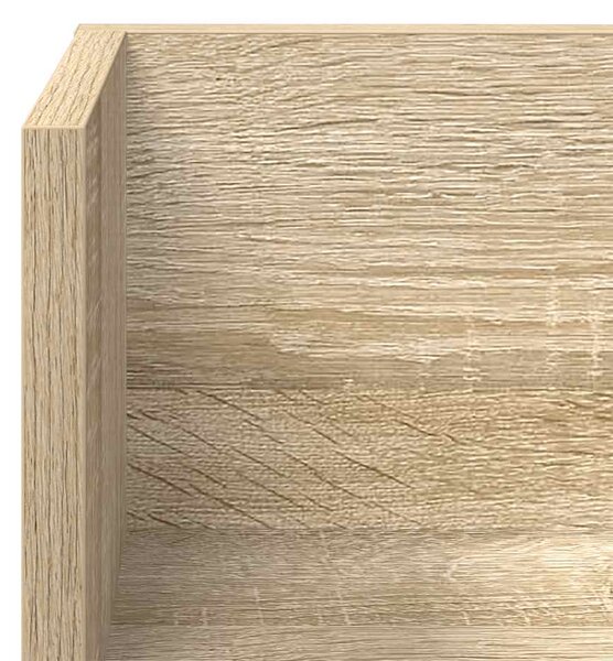 2 db sonoma tölgy színű szerelt fa fali polc 75 x 16,5 x 16,5cm