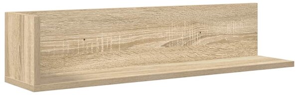 2 db sonoma tölgy színű szerelt fa fali polc 75 x 16,5 x 16,5cm
