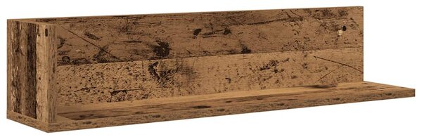 2 db antik fa színű szerelt fa fali polc 75 x 16,5 x 16,5 cm