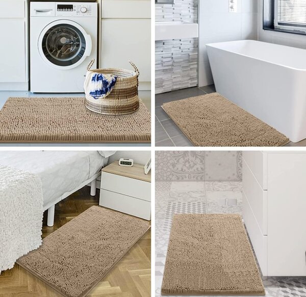 BISK Erga Basic, fürdőszobaszőnyeg 80x50 cm, 6-os modell Chenille Rolled, szürke, ERG-08687