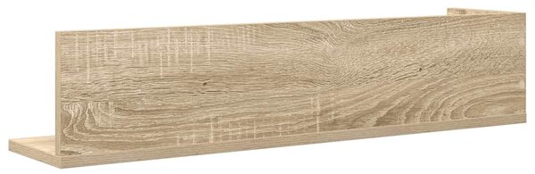 2 db sonoma tölgy színű szerelt fa fali polc 75 x 16,5 x 16,5cm