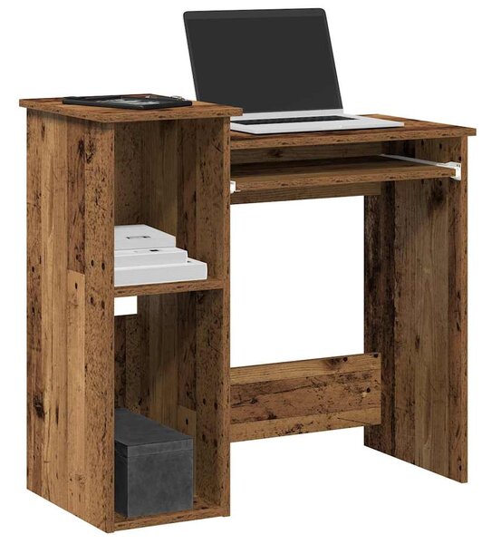 Antik fa színű szerelt fa íróasztal polcokkal 84x40x78 cm