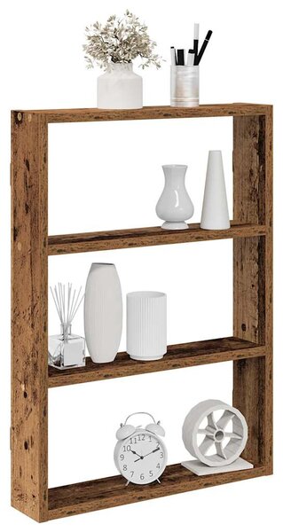 Antik fa színű szerelt fa fali polc 43 x 9 x 60 cm