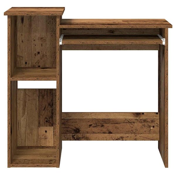 Antik fa színű szerelt fa íróasztal polcokkal 84x40x78 cm