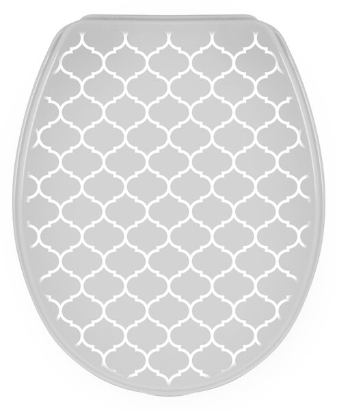 BISK Erga Iris, polipropilén WC-ülőke, szürke, Orient mintával, ERG-07989