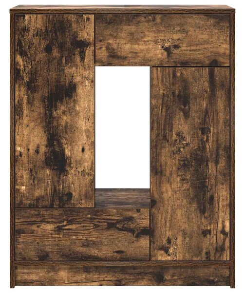 Füstölt tölgy komód fiókokkal és ajtókkal 73x31x90 cm