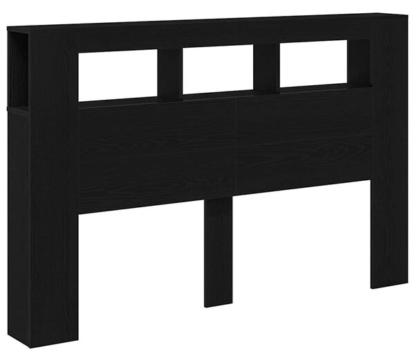 LED ágytámla Musta tammi 160 x 18,5 x 103,5 cm Faanyag