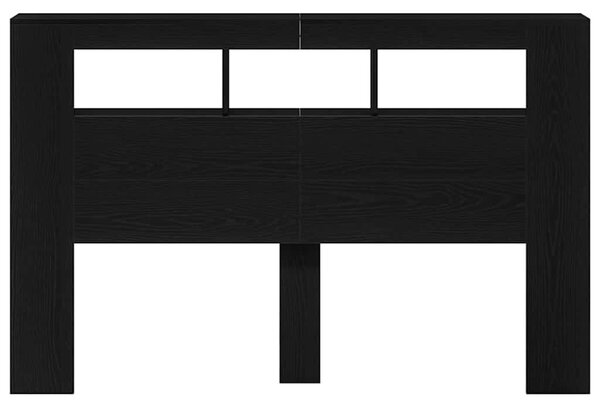 LED ágytámla Musta tammi 160 x 18,5 x 103,5 cm Faanyag