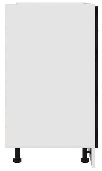 Fekete tölgyfa mosogató alsó szekrény 80 x 46 x 81,5 cm