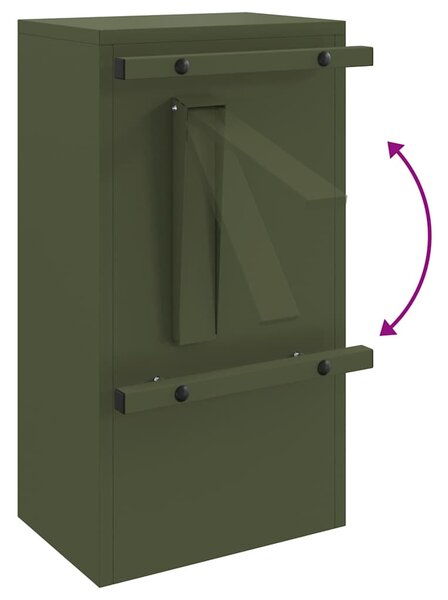 Postaláda Oliva zöld 30 x 23 x 55 cm Acél